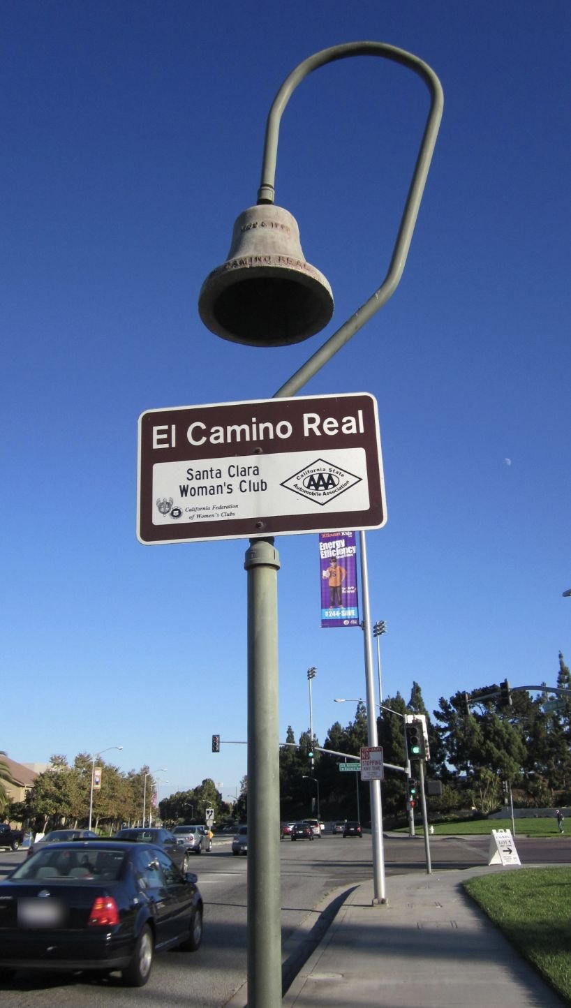 El Camino Real mission bell marker on a Santa Clara street